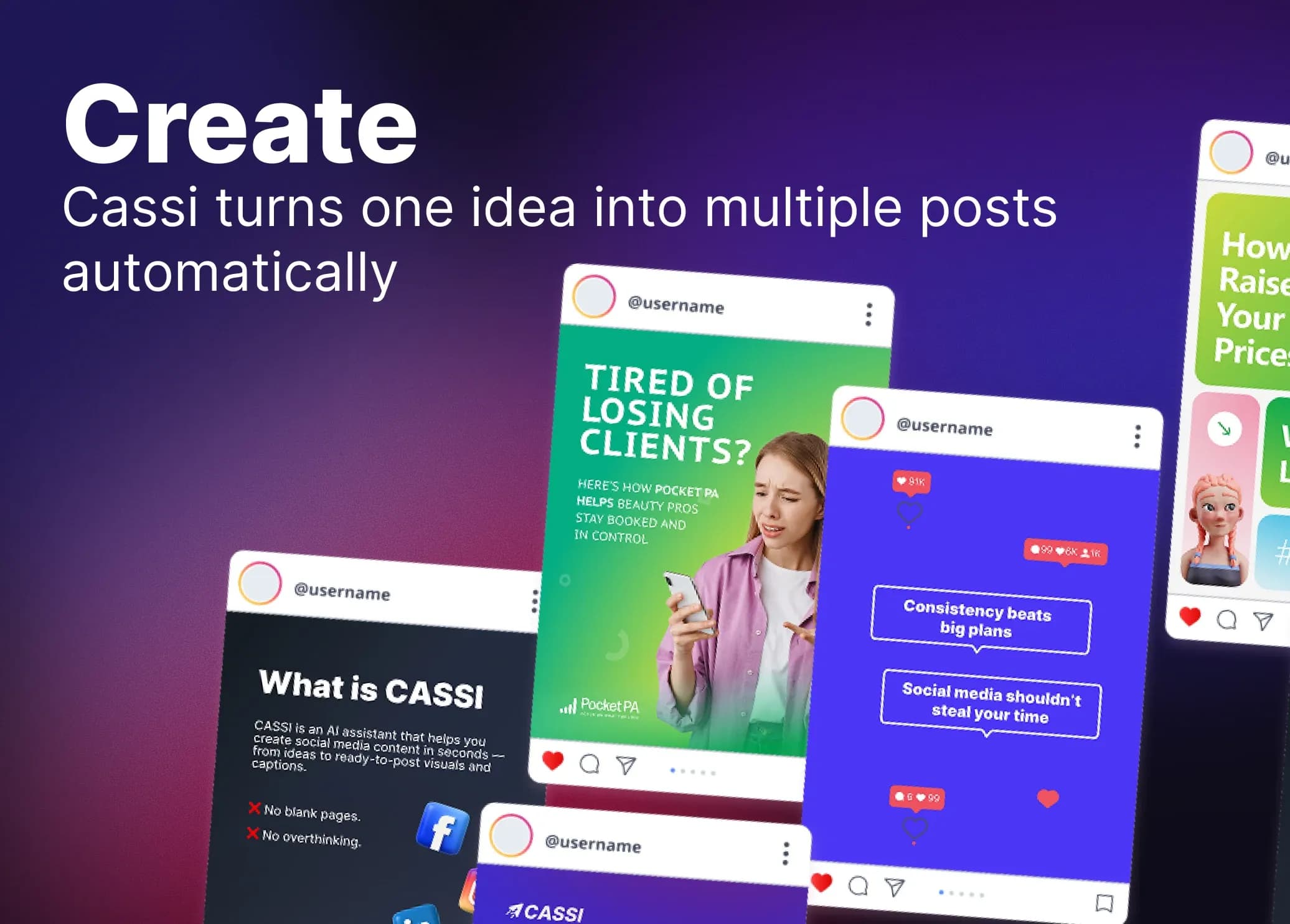 Creating a social media post with AI in CASSI